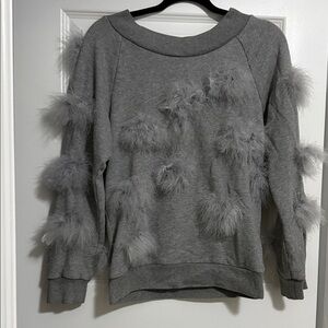 House of Holland Charcoal Feathered Sweater